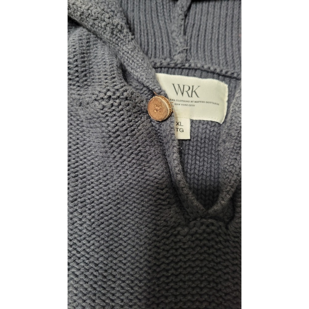 WRK work rest karma Matteo Gottardi Mens XL Cotton Knit Hoodie Sweater - Picture 9 of 9